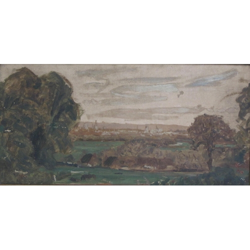 432 - ROBERT ANNING BELL R.A.  A View towards Oxford; and Oxford from Ferry Hinksey, both signed and indis... 