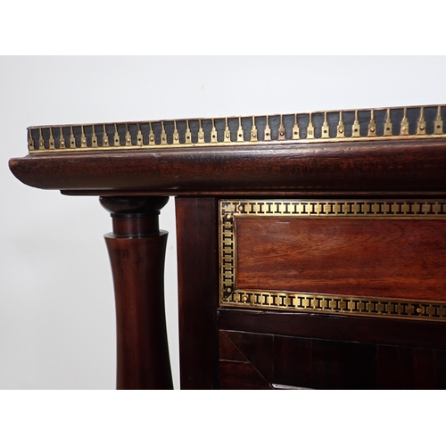 317 - A Regency rosewood Side Cabinet with pair of brass inlaid drawers above a pair of grill panelled doo... 