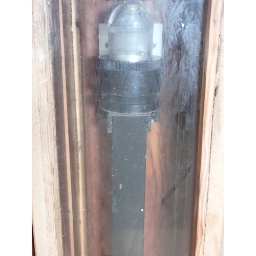 1 - Three Stick Barometers mounted in glazed wooden case