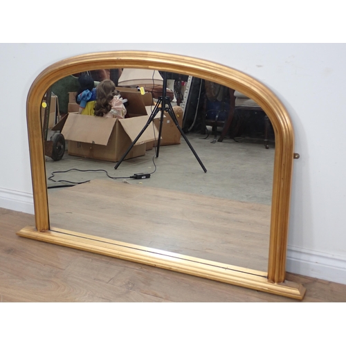 12 - Two arched gilt Overmantel Mirrors, 4ft W