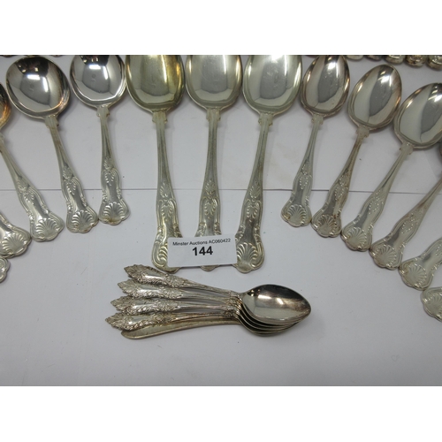 144 - A quantity of plated Cutlery, Kings pattern