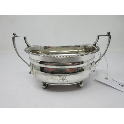 146 - A George V silver two-handled Sugar Bowl with gadroon rim, London 1916, 192gms