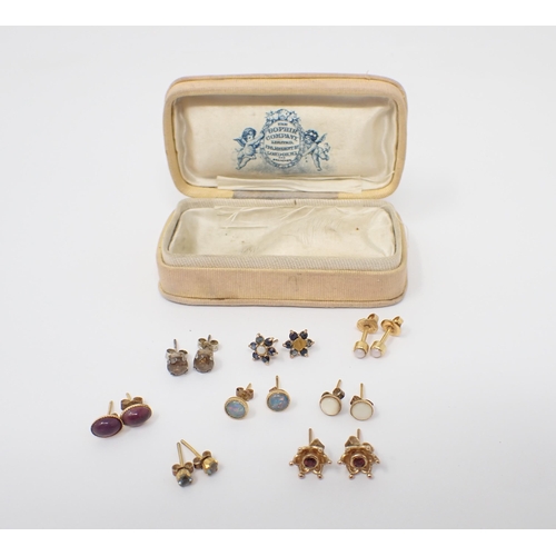 169 - Eight pairs of Ear Studs set various stones