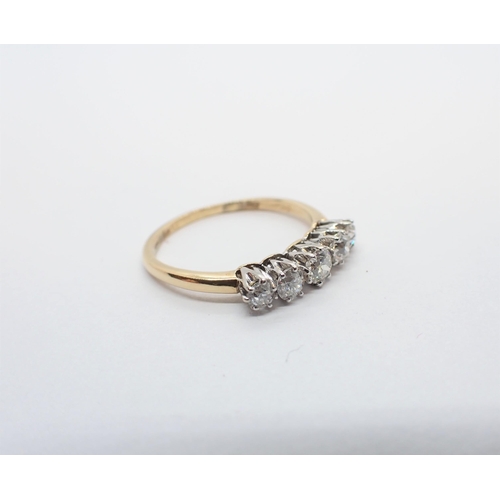 179 - ** WITHDRAWN ** A Diamond five stone Ring claw-set graduated old-cut stones in 18ct gold, ring size ... 