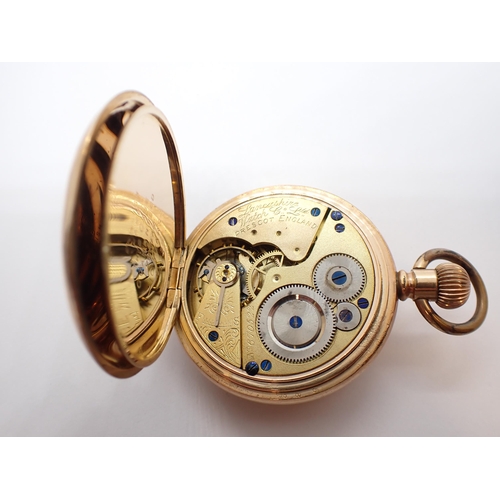 204 - ** WITHDRAWN ** A keyless wind half hunter Pocket Watch the white enamel dial with roman numerals an... 