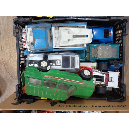 279 - Three boxes of playworn diecast Vehicles