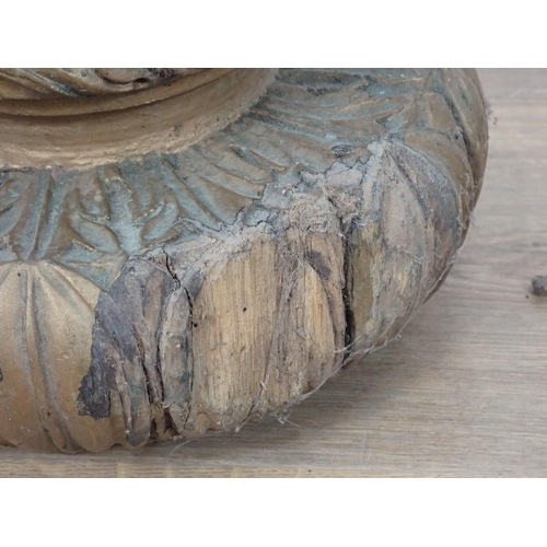 322 - A gilded carved wooden Pedestal, 2ft 3in H