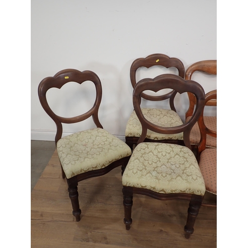 332 - Seven various balloon back Dining Chairs