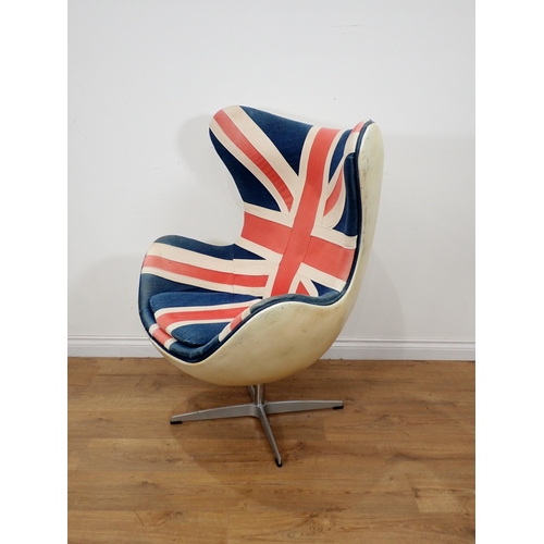 338 - An Arne Jacobson Egg Chair with union jack upholstery