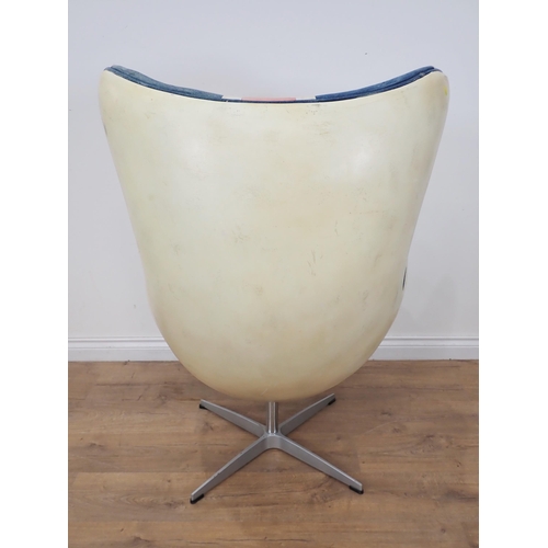 338 - An Arne Jacobson Egg Chair with union jack upholstery