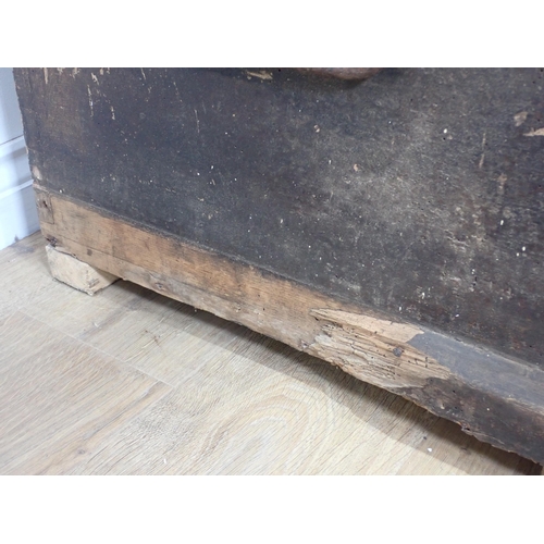 347 - A stained wood Carpenter's Chest, fitted and containing carpenter's tools, 3ft 3in W