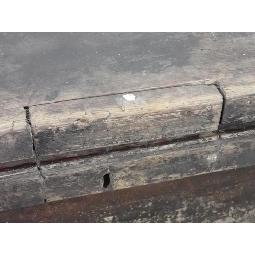 347 - A stained wood Carpenter's Chest, fitted and containing carpenter's tools, 3ft 3in W