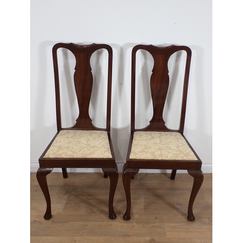 351 - A set of four 1920's Queen Anne style Dining Chairs with cabriole front supports