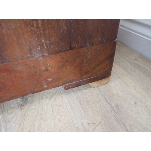 375 - A Victorian mahogany Chest of two short and three long drawers with turned wooden handles, 4ft 5in W... 