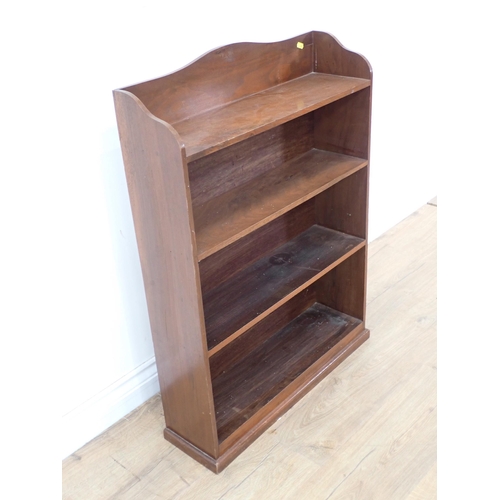 40 - A small walnut open Bookcase 2ft 10in H x 2ft W