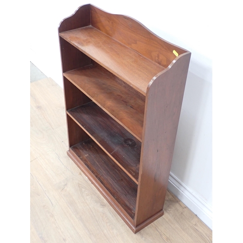 40 - A small walnut open Bookcase 2ft 10in H x 2ft W