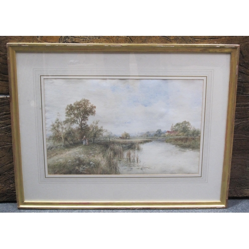 420 - HENRY JOHN KINNAIRD. On the Thames near Henley, signed, watercolour, 13 1/2 x 20 1/2in