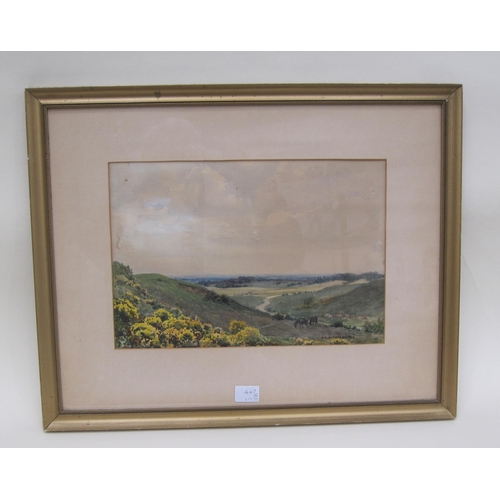 447 - ARTHUR G. PETHERBRIDGE. By a Heathland Pond, signed, watercolour, 13 x 18 1/2in; two other watercolo... 