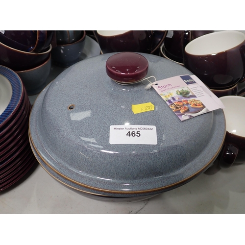 465 - A quantity of Denby 'Storm' Teaware, and a quantity of Denby 'Ametyst' Dinnerware,