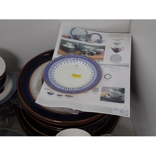 465 - A quantity of Denby 'Storm' Teaware, and a quantity of Denby 'Ametyst' Dinnerware,