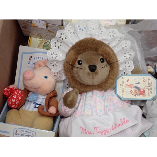 472 - A quantity of Beatrix Potter related items including soft toys, a set of books - The World of Peter ... 