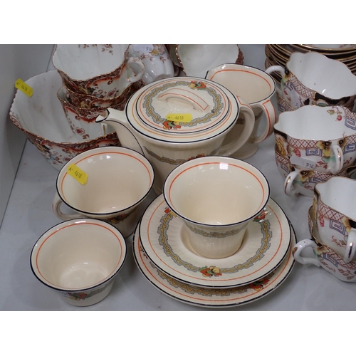 516 - A Burleighware Breakfast set and two Staffordshire part Tea Sets