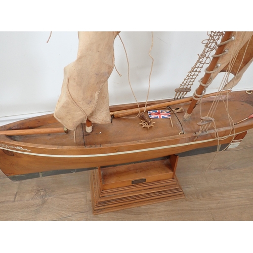 53 - A scratch built wooden Model of a two masted Sailing Brigg 'Charlotte Ann' of South Shields 3ft 3in ... 