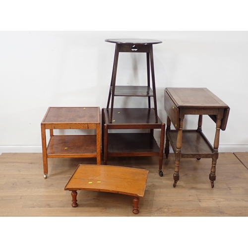 54 - An oak two tier Occasional Table, an Arts and Crafts circular Occasional Table, another two tier Occ... 