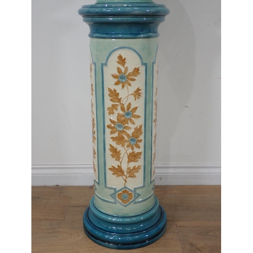 556 - A Burmantofts majolica Jardiniere on stand 3ft 6in x 15in