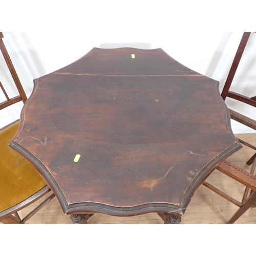 561 - A Victorian mahogany Centre Table, an Occasional Table A/F and two Bedroom Chairs