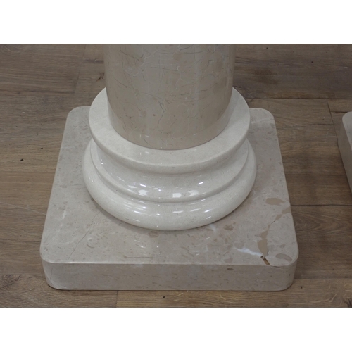 562 - A pair of marble Plant Stands with square tops 2ft 4in H x 12in W