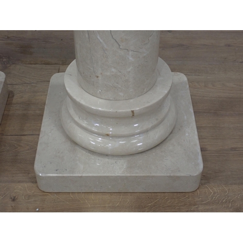 562 - A pair of marble Plant Stands with square tops 2ft 4in H x 12in W