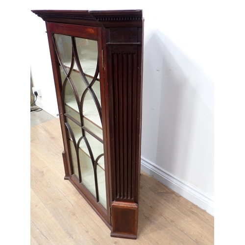 570 - A 19th Century mahogany and glazed hanging Corner Cabinet 3ft 6in H x 2ft 7in W