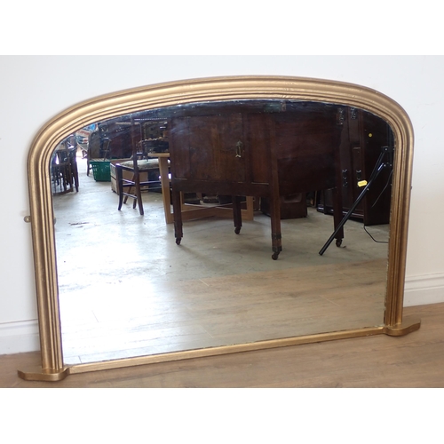 597 - A gilt framed Overmantle Mirror 4ft 2in W x 2ft 8in H