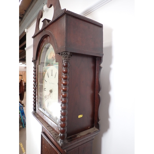 6 - A 19th Century oak cased Longcase Clock with painted arched dial inscribed Henry Goodwin, 30 hour mo... 