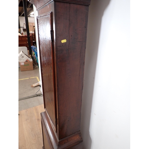 6 - A 19th Century oak cased Longcase Clock with painted arched dial inscribed Henry Goodwin, 30 hour mo... 