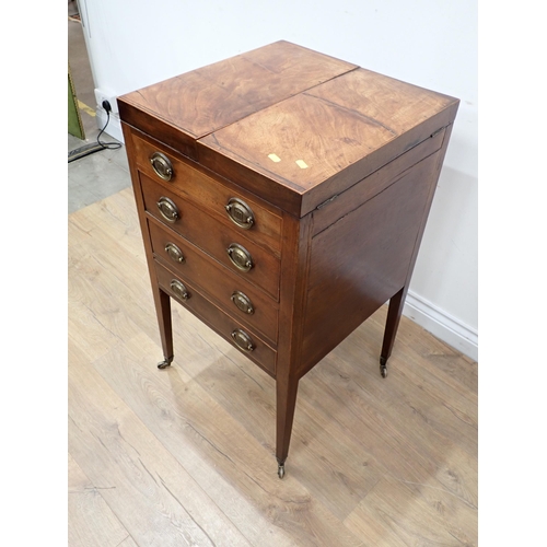 609 - A Georgian mahogany Wash Stand converted to a cellerette on square cut supports 2ft 10in H x 1ft 7in... 