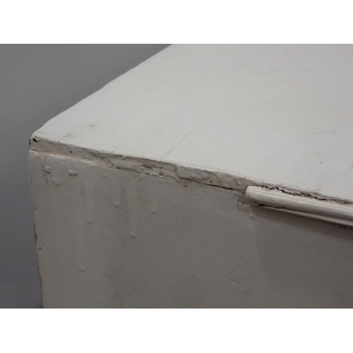 612 - A 19th Century white painted Chest of two short and three long drawers 3ft 2in W x 3ft 1in H