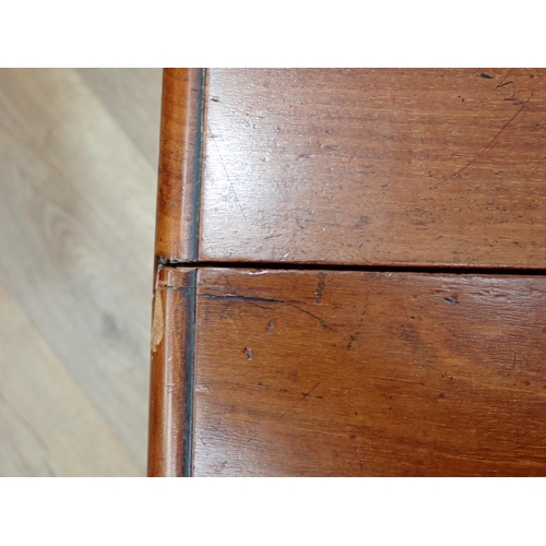 614 - A 19th Century mahogany drop leaf Work Table fitted end drawer mounted upon fluted tapering supports... 