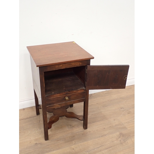 616 - A 19th Century mahogany Pot Cupboard with later top fitted single drawer 2ft 4in H x 1ft 5in W