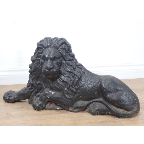 621 - An antique cast iron pair of large Boot Scrapers in the form of a Lion and Unicorn 2ft