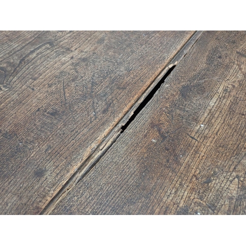 624 - An antique oak and elm Dough Bin with two plank lid 3ft 7in W x 2ft 3in H