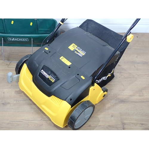 656 - A Powerplus Gardenpro electric Scarifier and an Evergreen Seed Spreader