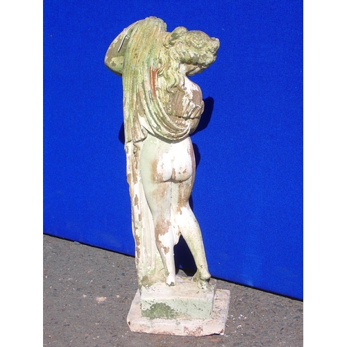 705 - A reconstituted Garden Figure of a maiden holding her robe, 2ft 8in H