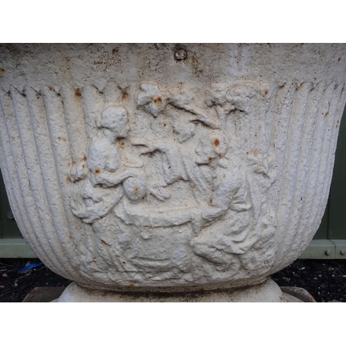 719 - A Georgian cast iron Church Font/Well, believed to be rare, with design of Christ and a Samaritan wo... 