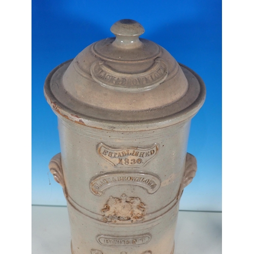 72 - A Doulton Lambeth stoneware Water Filter for Slack & Brownlow 1ft 9in H