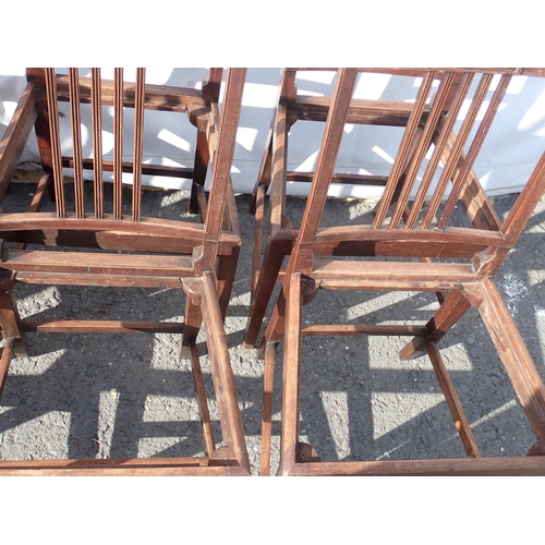 746 - An 18th Century mahogany Pillar Table, a mahogany framed Screen A/F and eight mahogany Dining Chairs... 