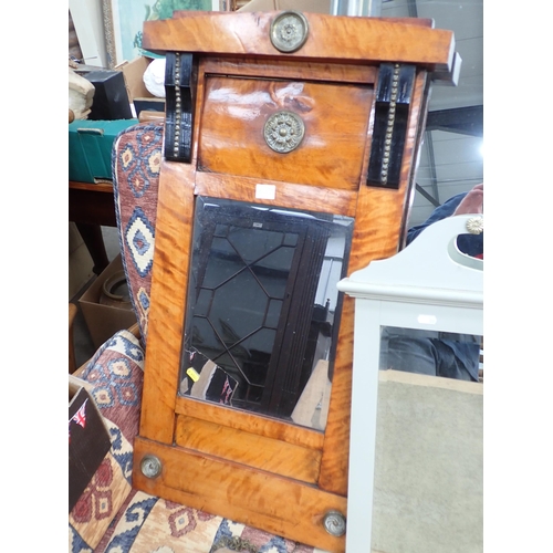 639 - A 19th Century satinwood and ebonised Wall Mirror, an ebonised Wall Mirror and a modern Wall Mirror ... 