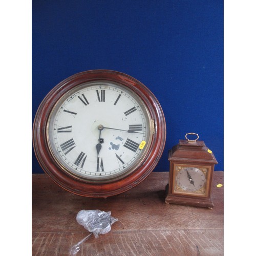 757 - A 19th Century circular Wall Clock, marked with Roman numerals, dial A/F, 1ft 5in Diam and an Elliot... 