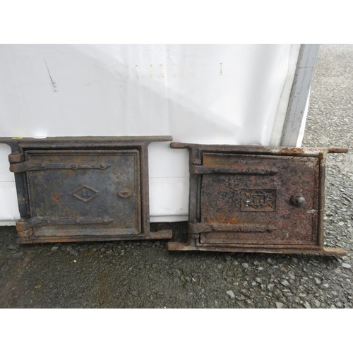 761 - Two antique Oven Doors, 1ft 7in W